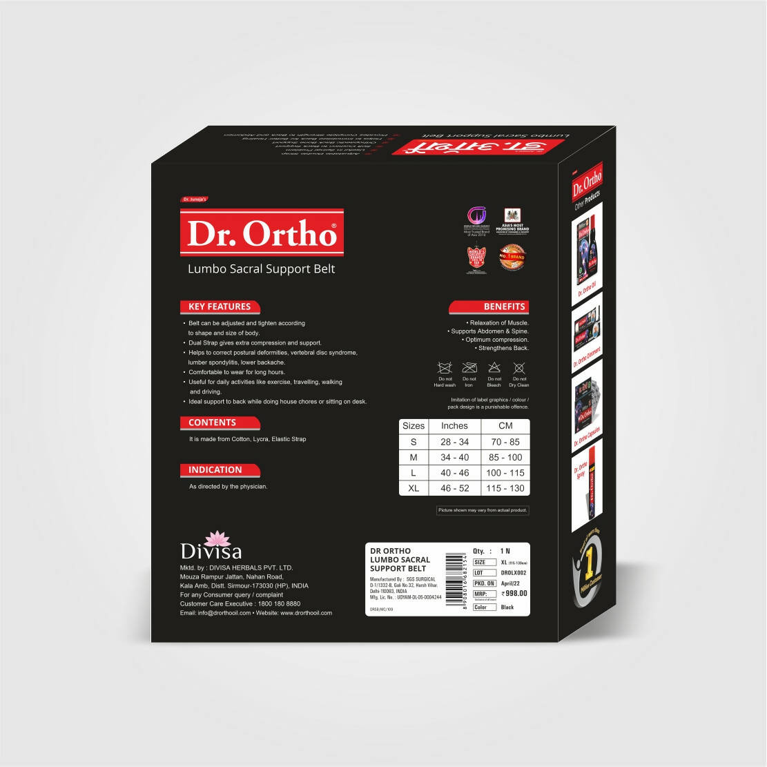 Dr. Ortho Lumbo Sacral Support Belt - Distacart