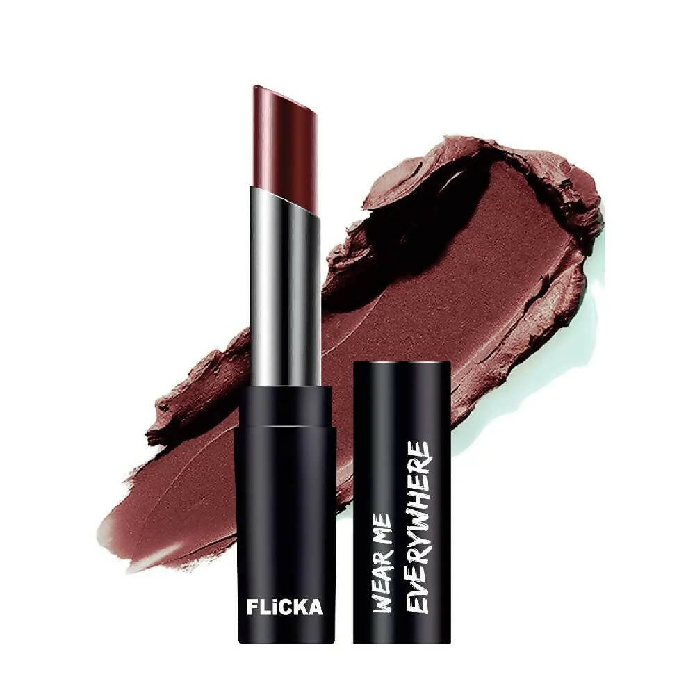 FLiCKA Wear Me Everywhere Creamy Matte Lipstick Brides Chocolate - Brown - Distacart
