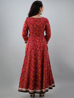 Thumbnail for Kalini Women Red Ethnic Motifs Printed Gotta Patti Cotton Anarkali Kurta - Distacart