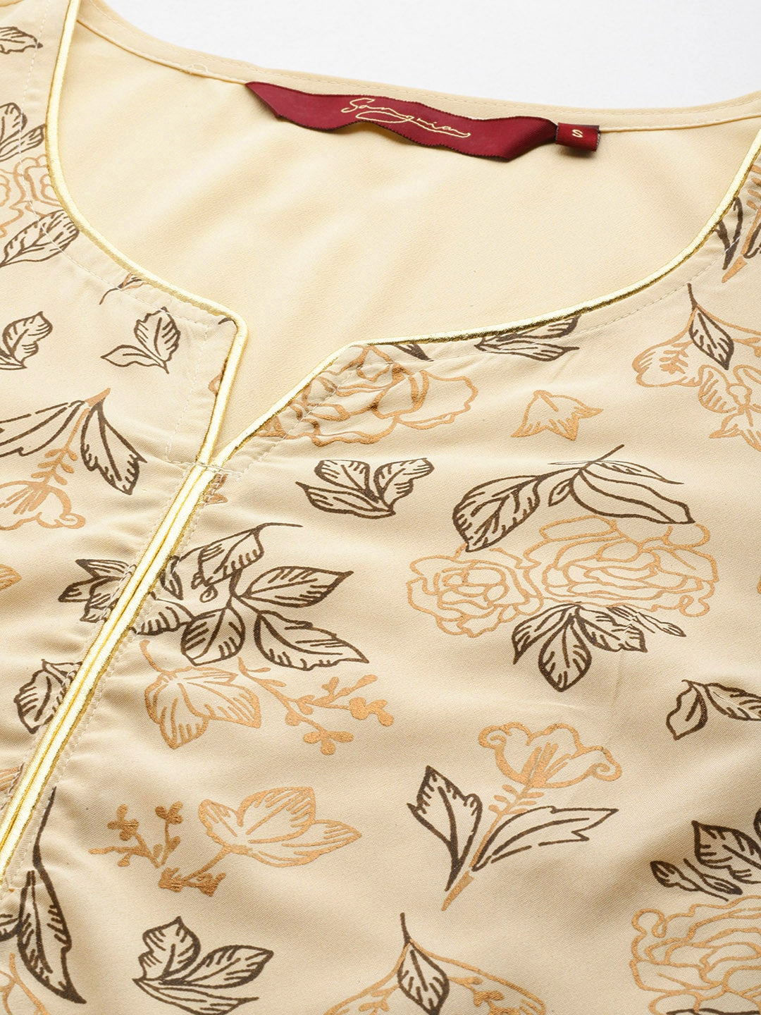 Sangria Floral Printed Lace Detail Kurta with Palazzos & Dupatta - Distacart