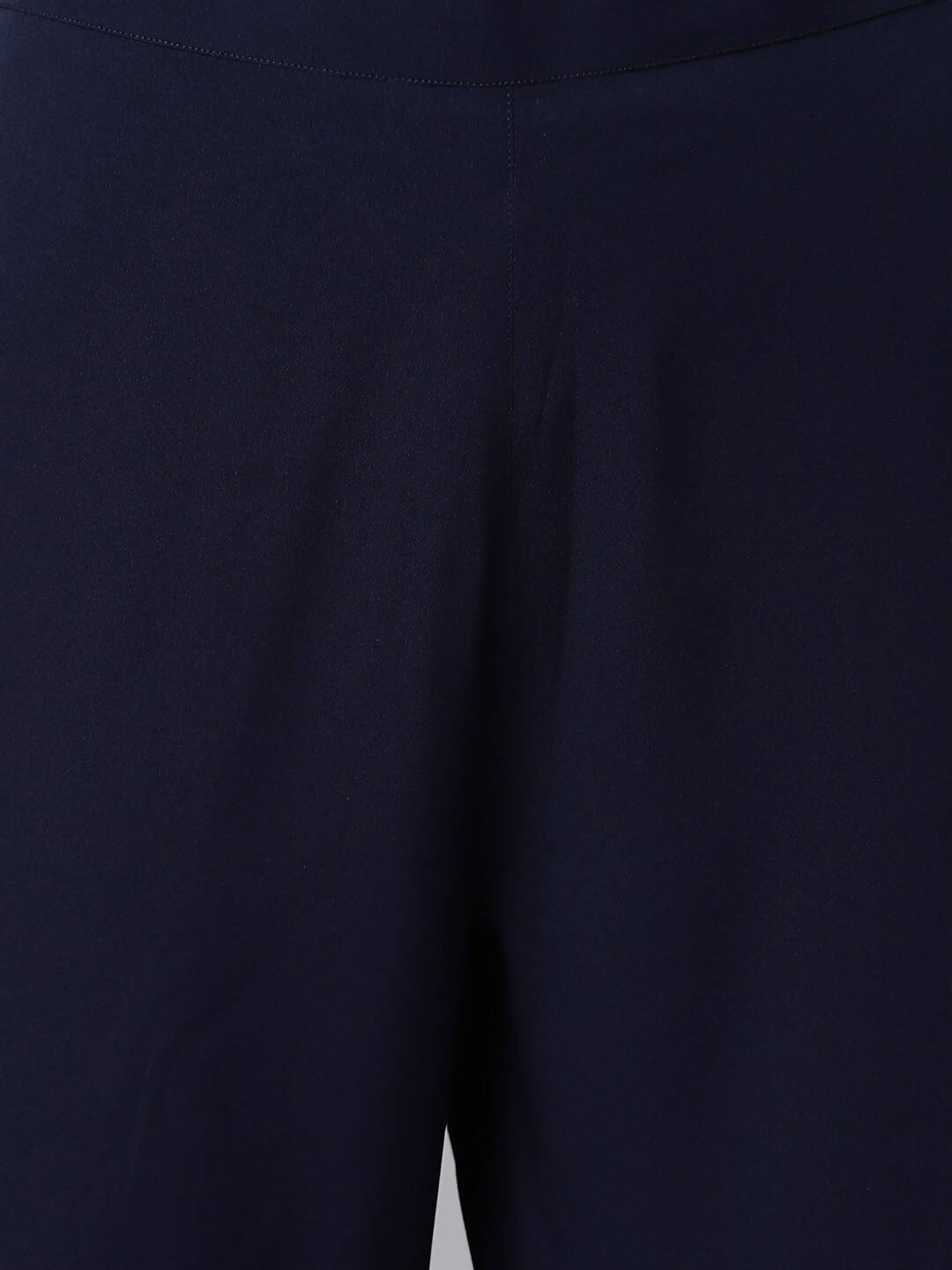 Janasya Maroon & Navy Blue Ethnic Motifs Printed Kurta with Trousers - Distacart