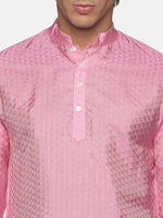 Thumbnail for Sethukrishna Men Pink Kurta with Churidar - Distacart