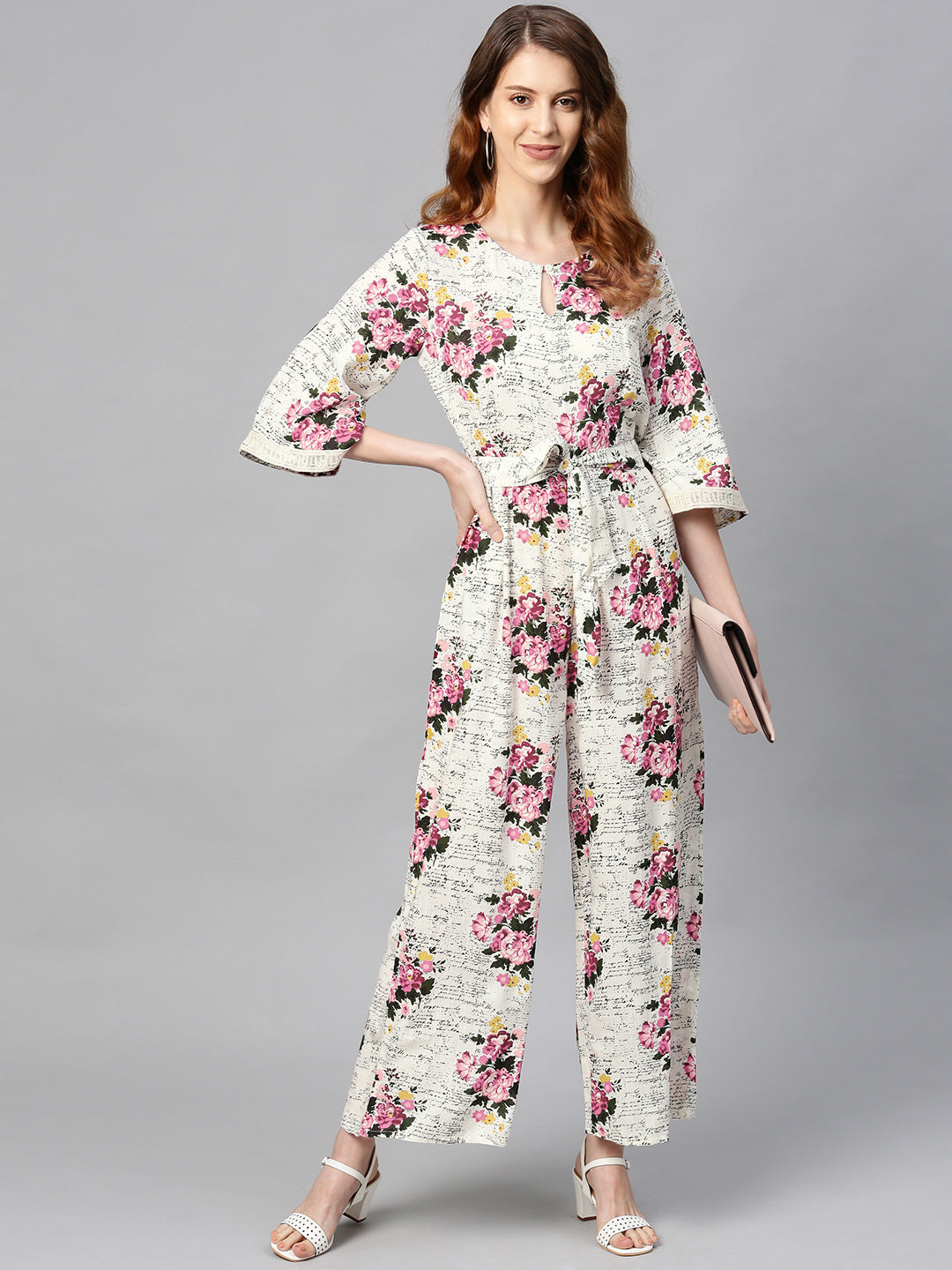Juniper Women Offwhite Rayon Slub Printed Regular Jumpsuit - Distacart