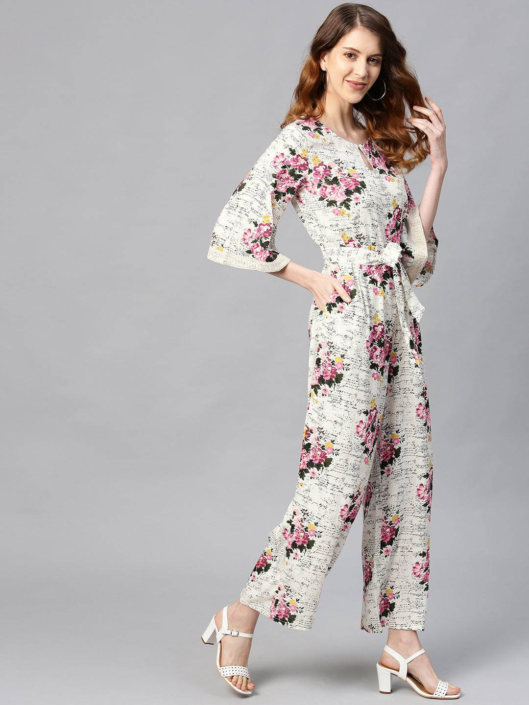 Juniper Women Offwhite Rayon Slub Printed Regular Jumpsuit - Distacart