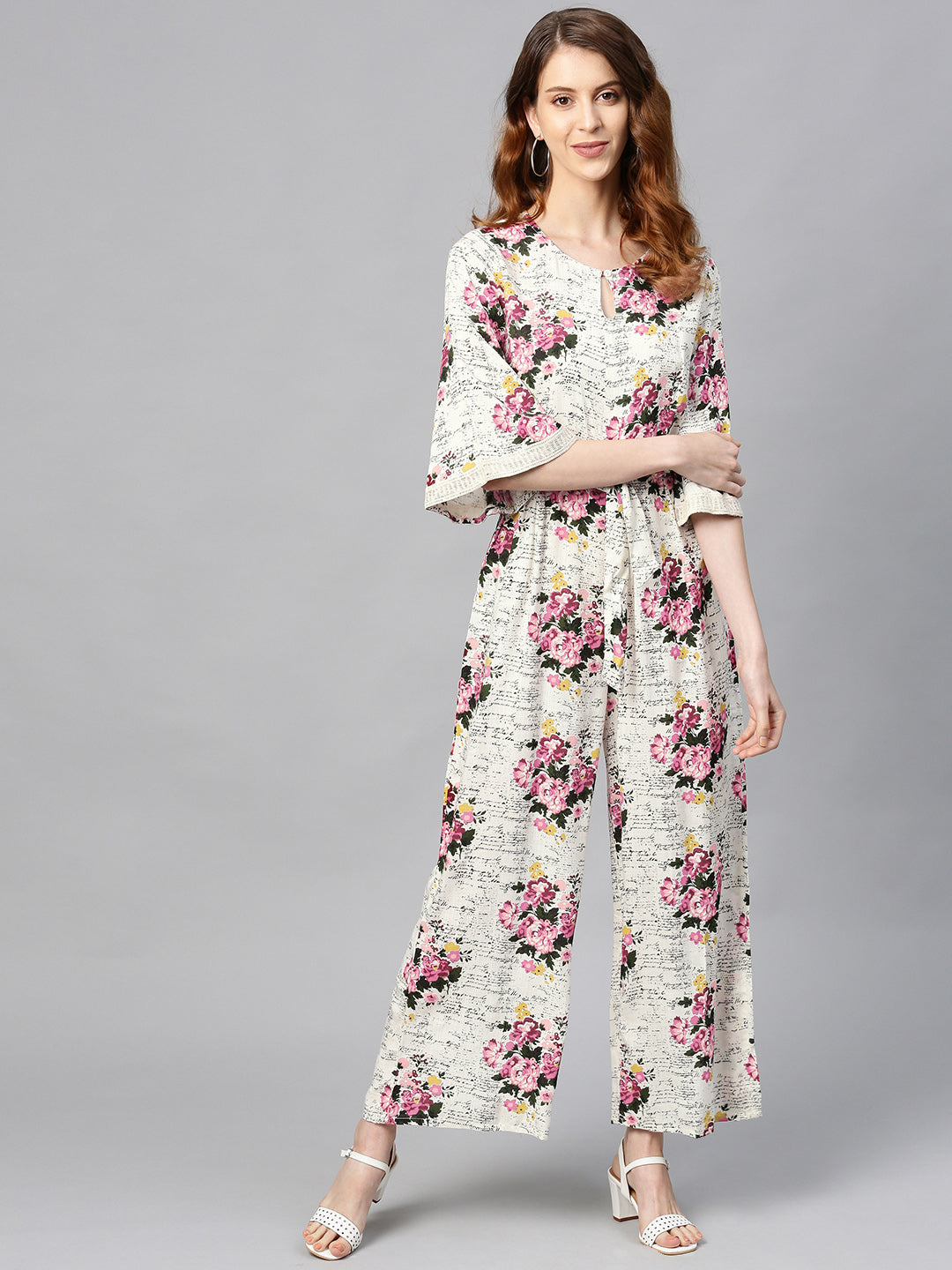 Juniper Women Offwhite Rayon Slub Printed Regular Jumpsuit - Distacart