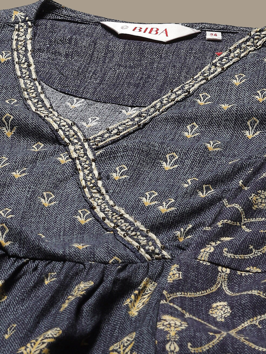 Biba Ethnic Motifs Printed Anarkali Kurta - Distacart