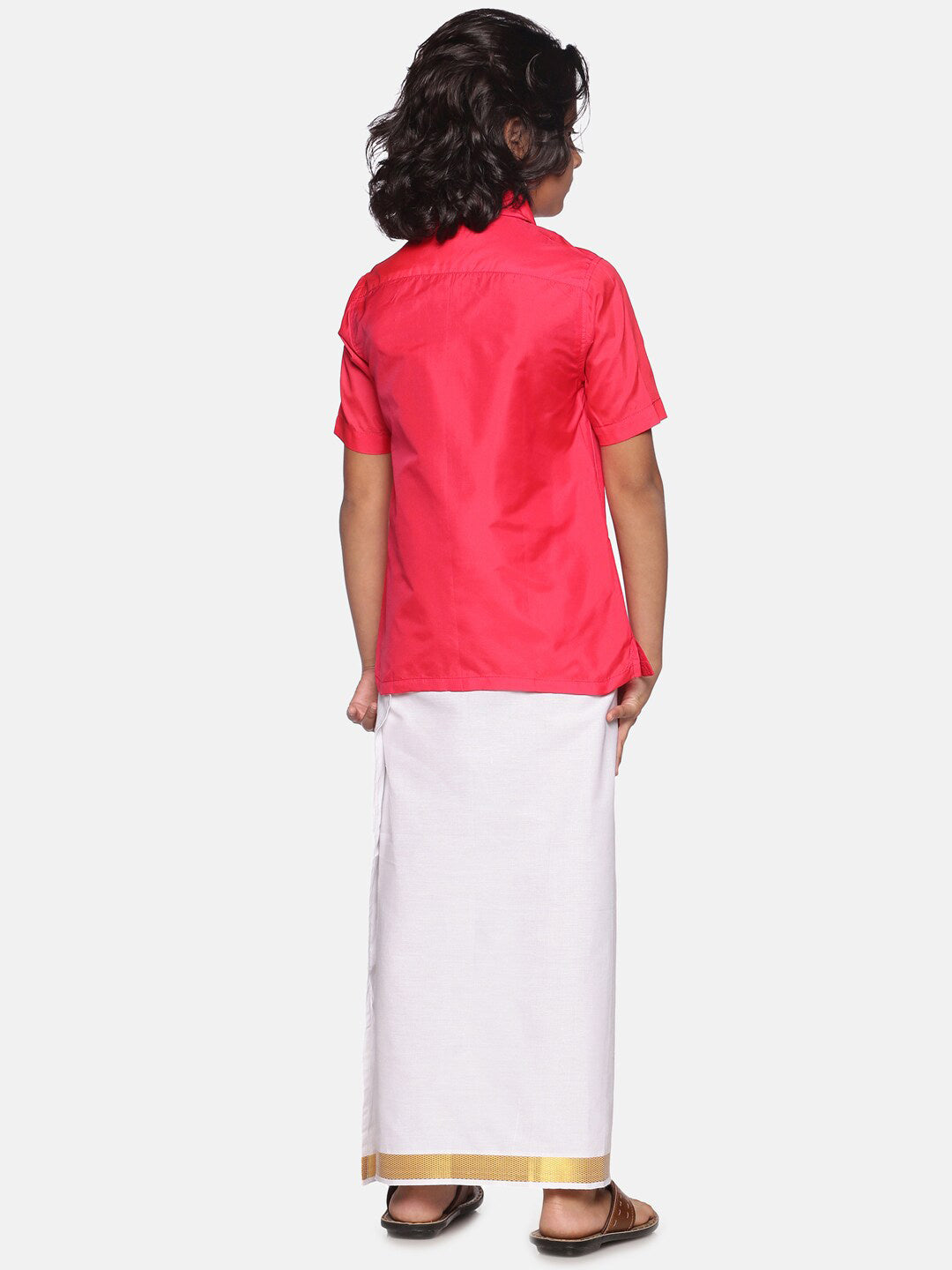 Sethukrishna Boys Rose & White Shirt with Dhoti - Distacart