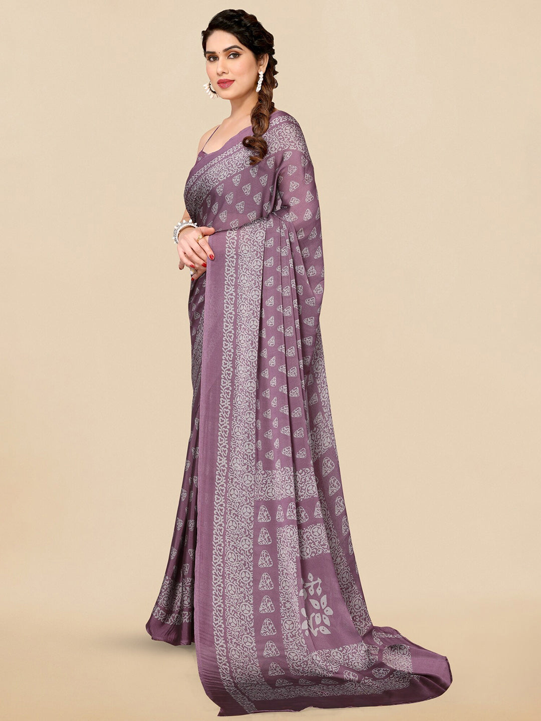 Kalini Ethnic Motifs Printed Block Print Saree - Distacart