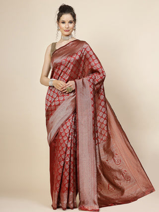 Kalini Ethnic Motifs Woven Design Zari Banarasi Saree - Distacart