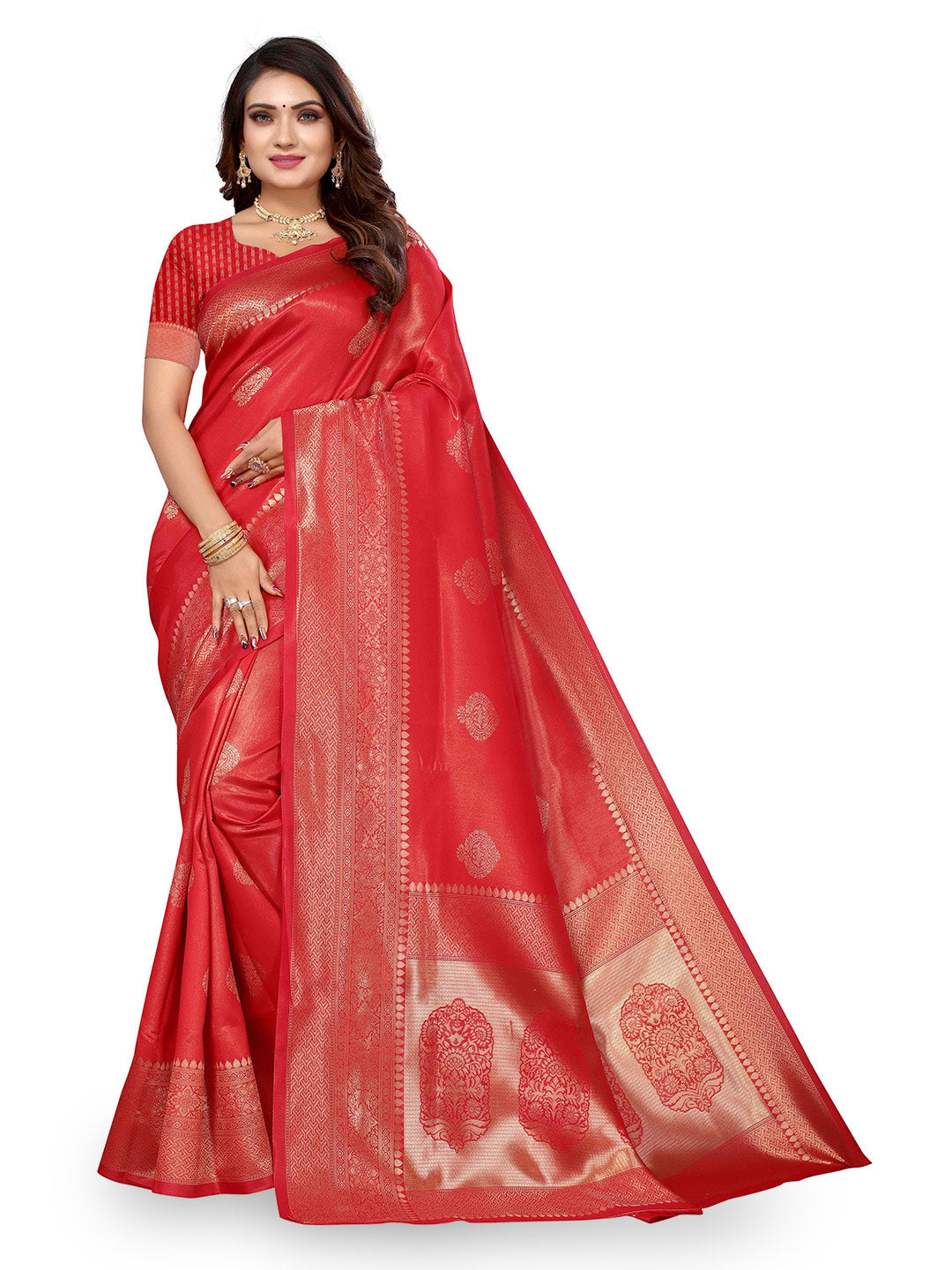 Kalini Ethnic Motifs Woven Design Zari Kanjeevaram Saree - Distacart