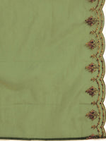 Thumbnail for Sangria Women Mustard Yellow & Green Ethnic Motifs Embroidered Cotton Kurta Set - Distacart