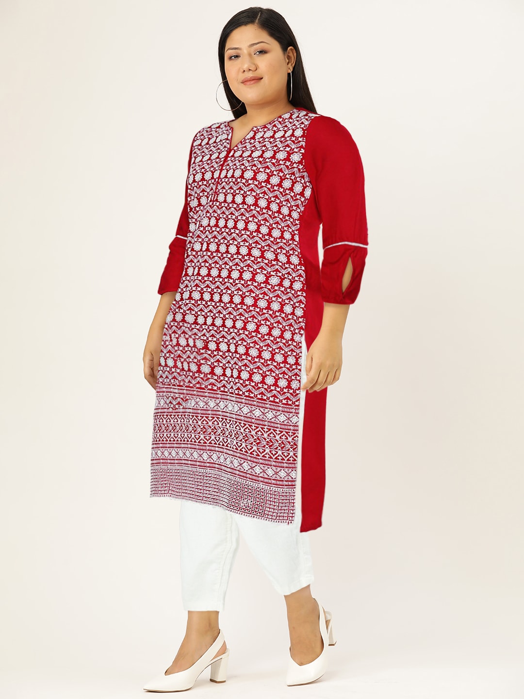 HERE&NOW Embroidered Thread Work Kurta - Distacart