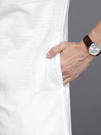 Thumbnail for Manyavar Men White Self Design Kurta with Pyjamas - Distacart