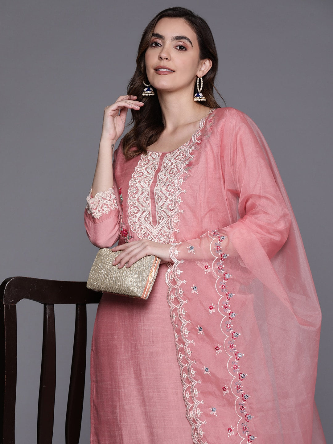 Pink Cotton Kurti with Thread Work #long #cotton #kurti #longcottonkurti | Kurti  embroidery design, Plain kurti designs, Kurti neck designs