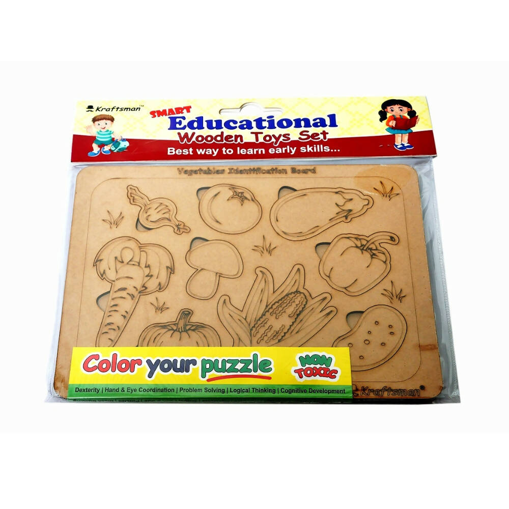 Kraftsman Vegetable Identification Puzzle Board with Color Kit Included - Distacart
