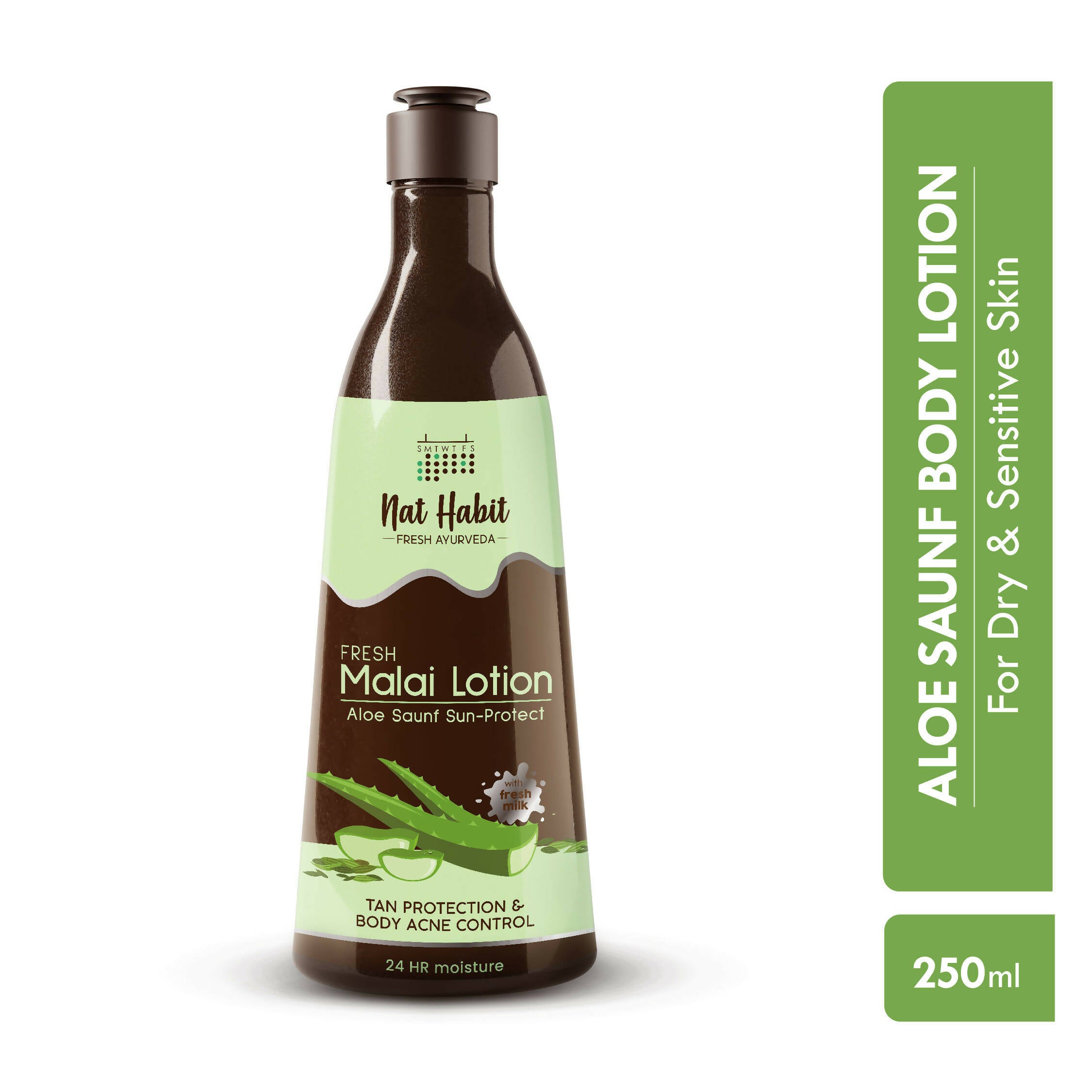 Nat Habit Fresh Aloe Saunf Sun Protect Malai Lotion - Distacart