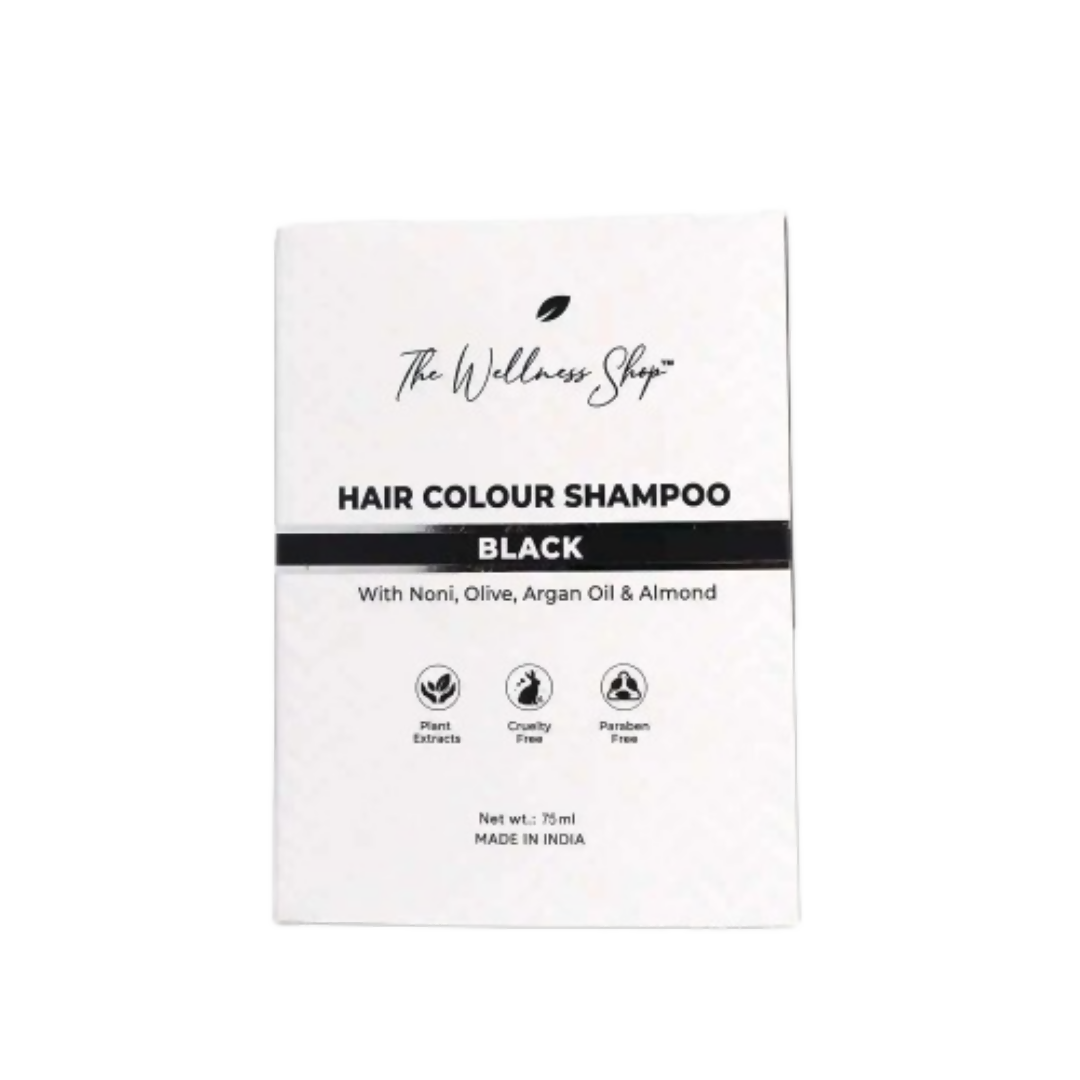 The Wellness Shop Hair Color Shampoo - Black - Distacart