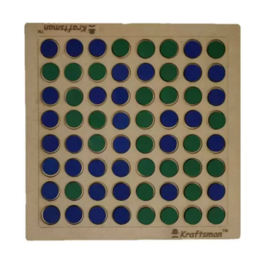 Kraftsman Wooden Reversi Board Game | 2 Players Board Game For All Age Groups - Distacart