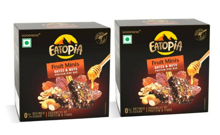 Eatopia Fruit Minis - Dates & Nuts Protein Mini Bar - Distacart