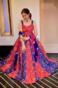 Thumbnail for Everywhere Designer Blue & Red Silk Cotton Stitched Suit With Dupatta - Anbazaar - Distacart