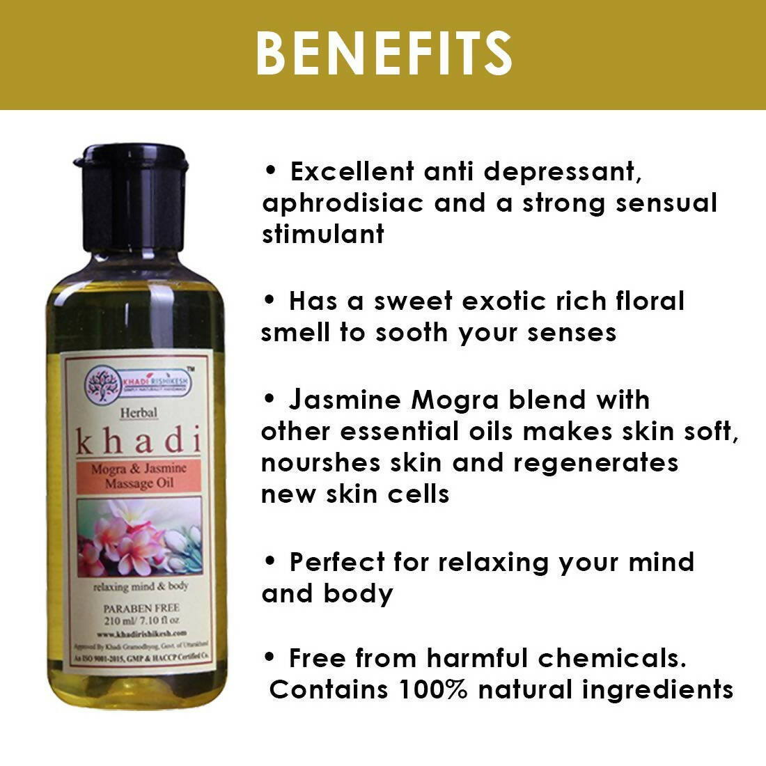 Khadi Rishikesh Herbal Mogra & Jasmine Massage Oil - Distacart