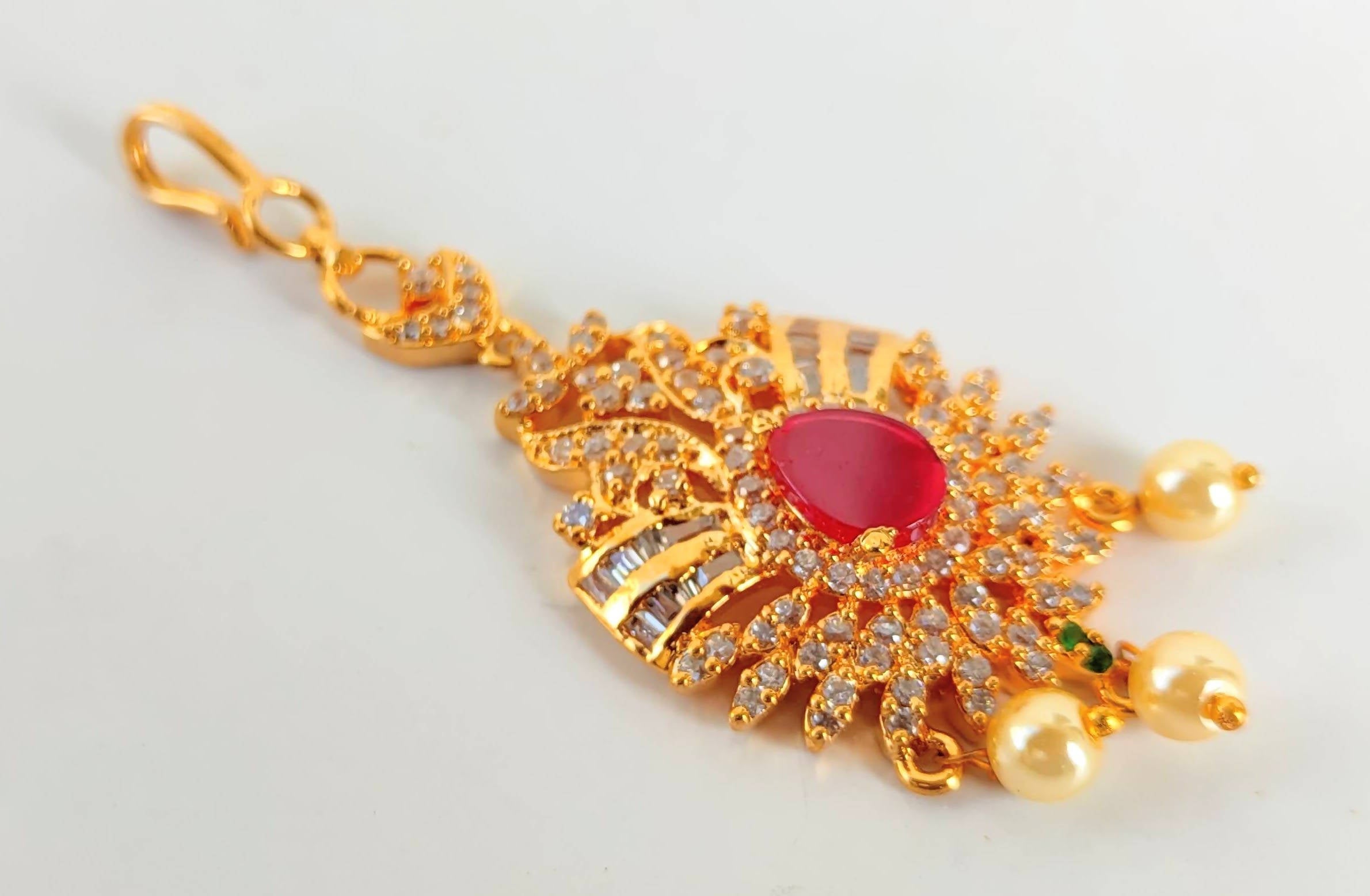 Short Length Bridal Maang Tikka - Distacart