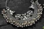 Thumbnail for Mominos Fashion Johar Kamal Silver Peacock Design Chandbali Earrings - Distacart