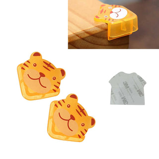 Safe-O-Kid Set Of 4 Cushioned Corner Guard Protection in cute Tiger Design - Yellow - Distacart