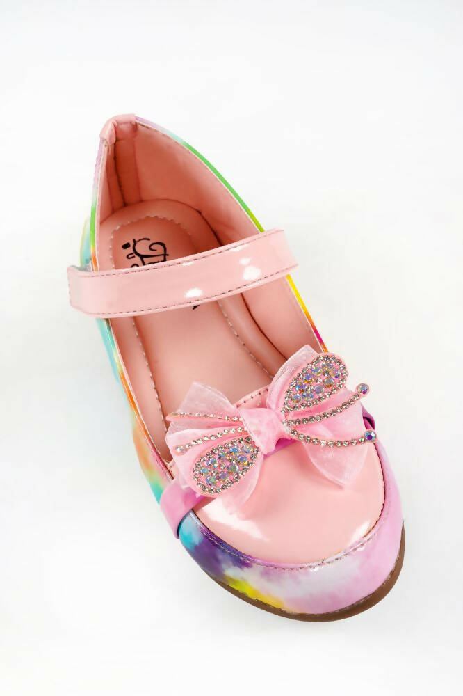 Tiny Bugs Girls Party Wear Velcro Ballerinas - Pink - Distacart