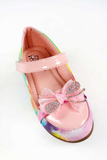 Tiny Bugs Girls Party Wear Velcro Ballerinas - Pink - Distacart