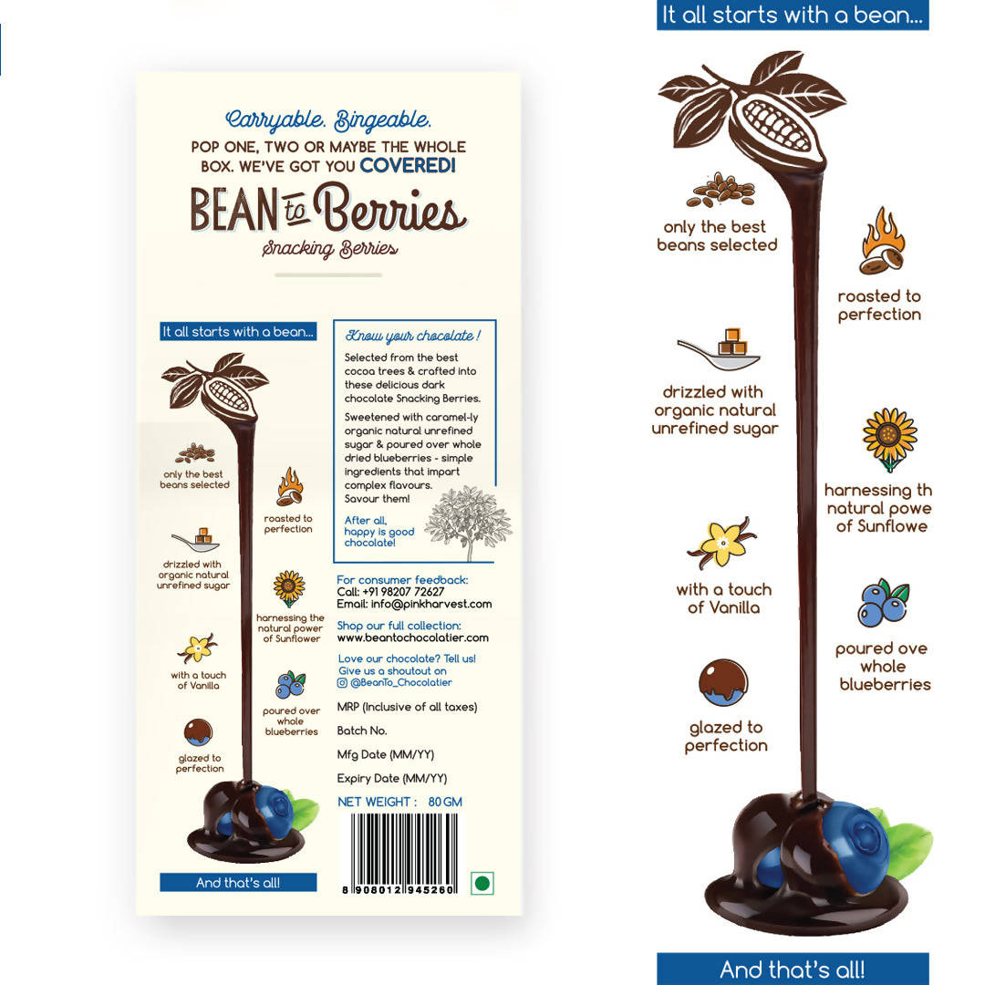 Pink Harvest Bean To Berries Chocolate Coated Blueberries - Distacart