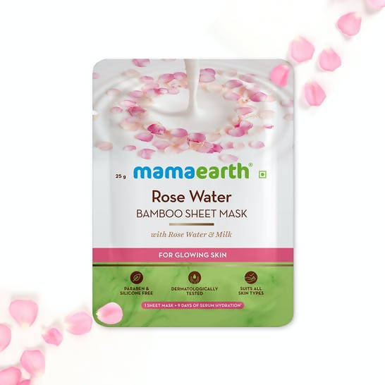 Mamaearth Rose Water Bamboo Sheet Mask with Rose Water &amp; Milk