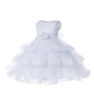 Asmaani Baby Girl's white Colour Satin A-Line Maxi Full Length Dress (AS-DRESS_22115) - Distacart