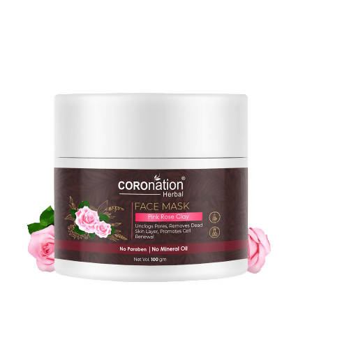 Coronation Herbal Pink Rose Clay Face Mask - Distacart