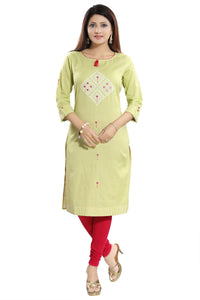 Thumbnail for Snehal Creations Easy Breezy Liril Green Cotton Printed Tunic - Distacart