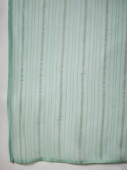 Sky Blue Georgette Handwork Unstitched Dress Material - Hanika - Distacart