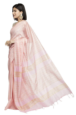 Mominos Fashion Baby Pink Color Bhagalpuri Saree
