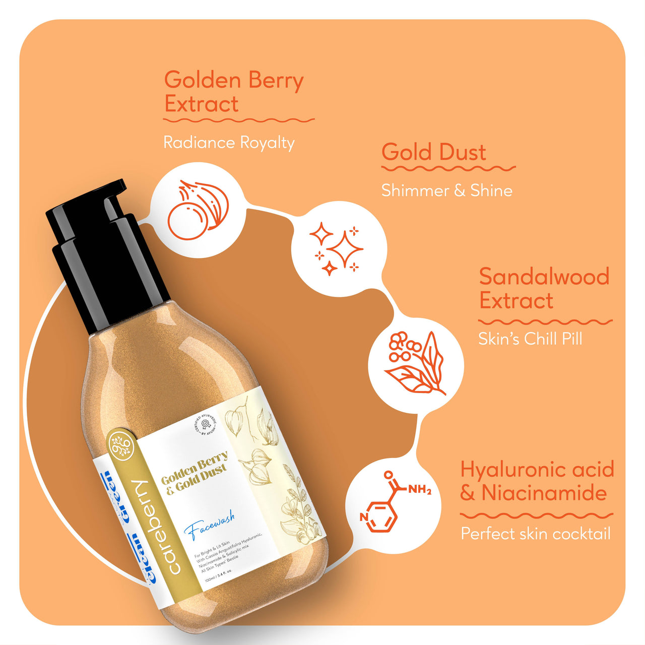 Careberry Golden Berry & Gold Dust Face Wash - Distacart