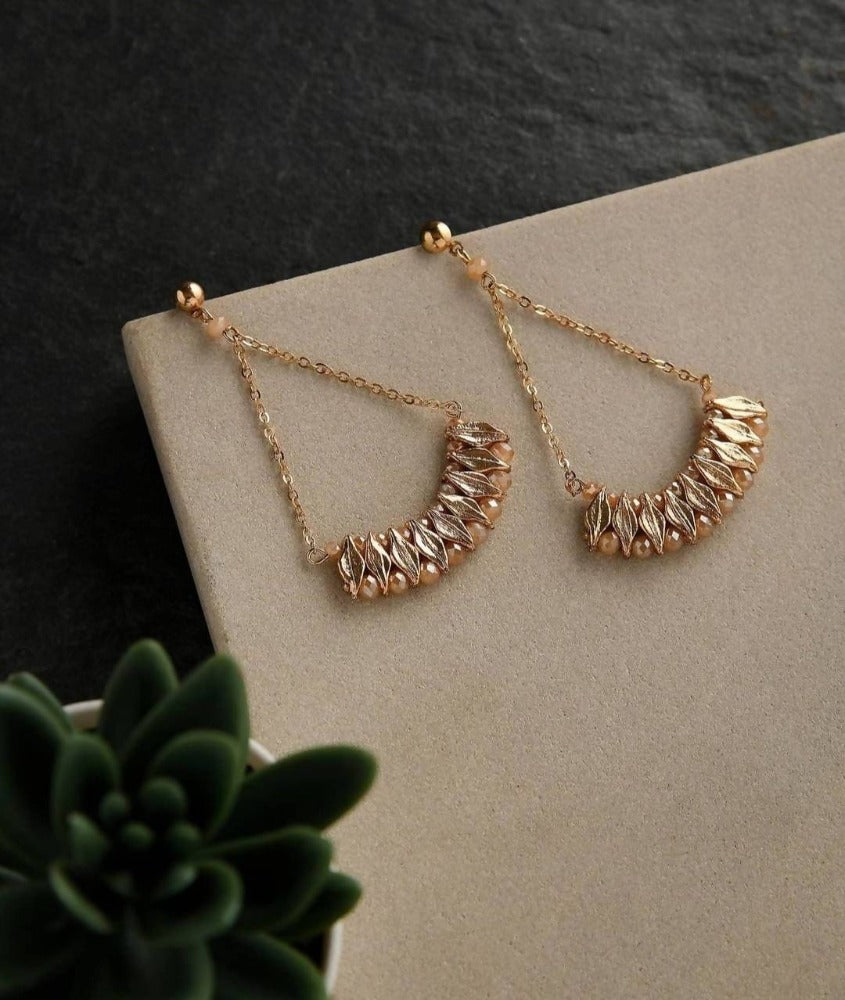 Bling Accessories Fine Brass Metal Chain Earrings