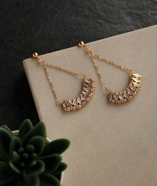 Bling Accessories Fine Brass Metal Chain Earrings