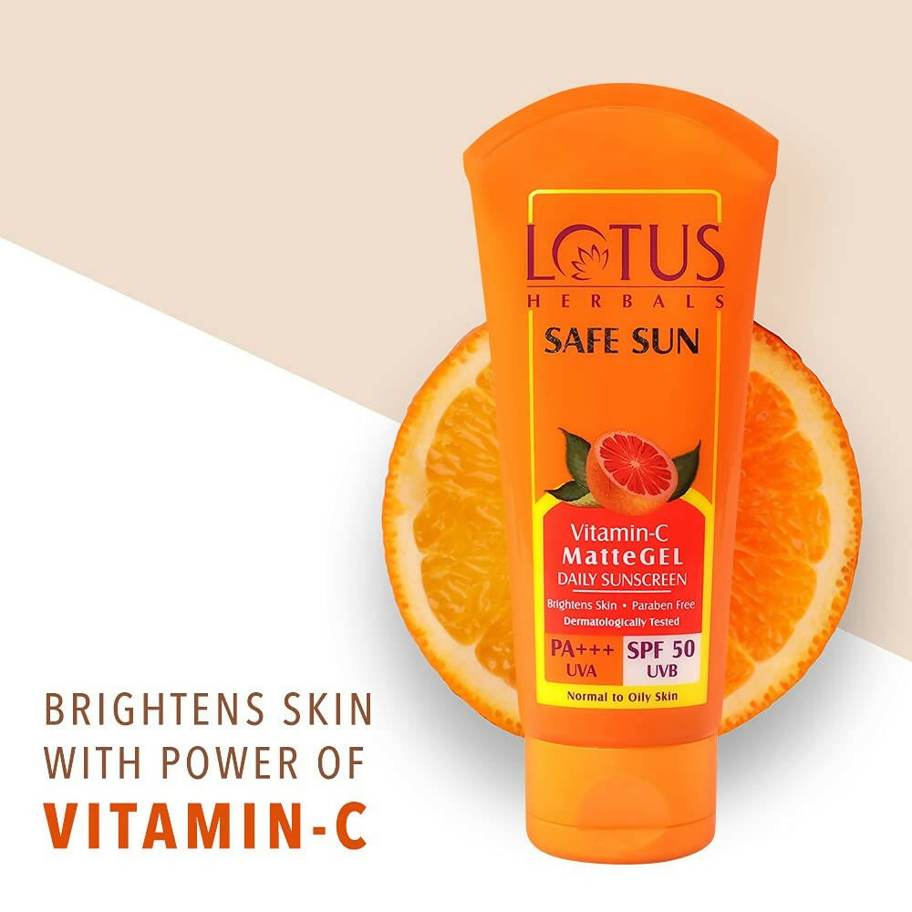 Lotus Herbals Safe Sun Vitamin C Matte Gel Daily Sunscreen SPF 50 PA+++ - Distacart