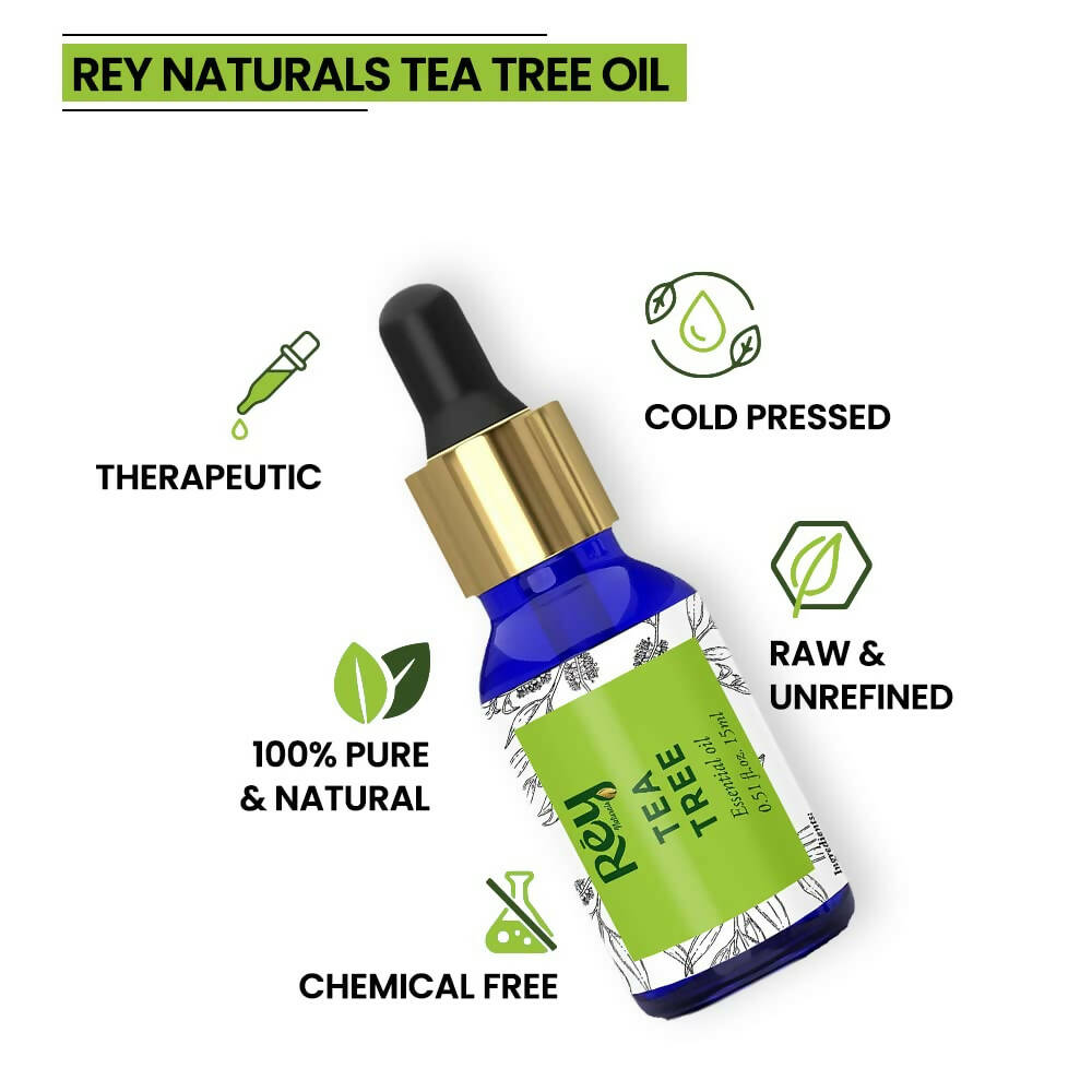 Rey Naturals Tea Tree Oil for Hair, Skin and Face Care - Distacart