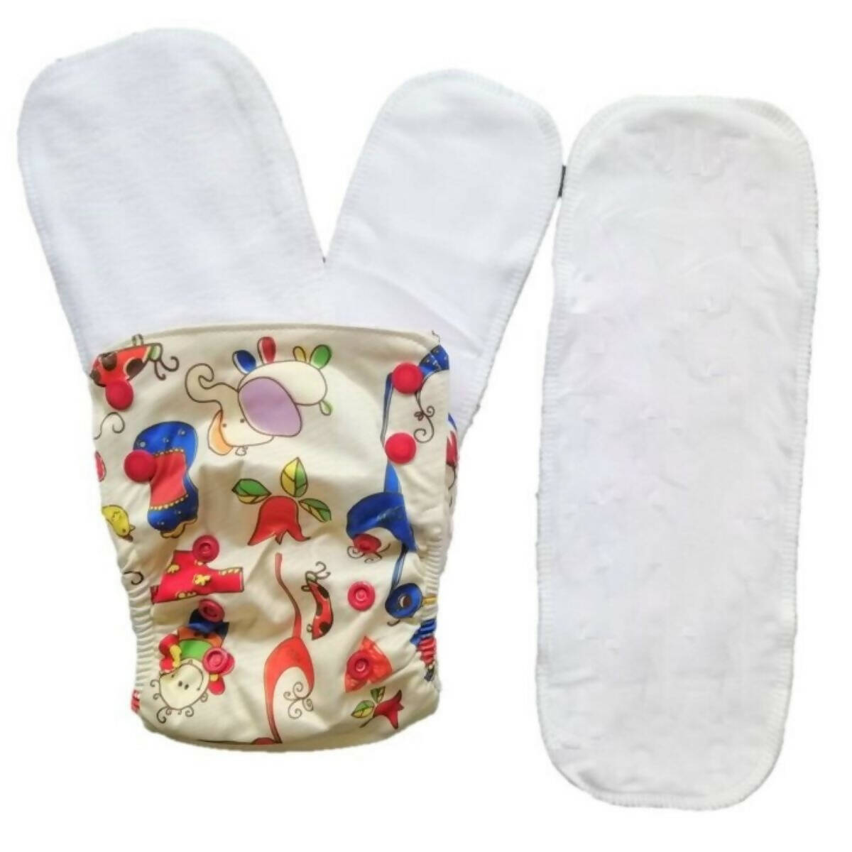 Kindermum Nano Pro Aio Cloth Diaper (With 2 Organic Inserts And Power Booster)-Baby Doodle For Kids - Distacart