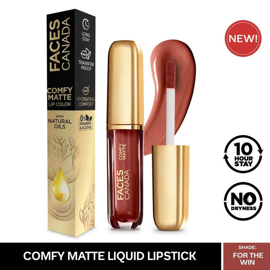 Faces Canada Comfy Matte Liquid Lipstick-For The Win 08 - Distacart