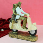Thumbnail for Tied Ribbons Romantic Love Couple On Scooter Showpiece Statue Decorative Items For Home - Distacart