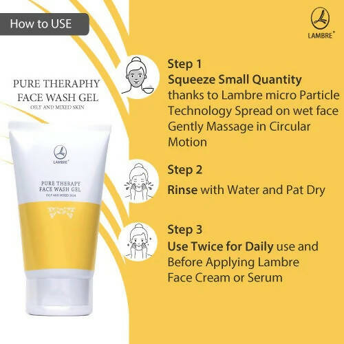 Lambre Pure Therapy Face Wash Gel For Oily Skin - Distacart