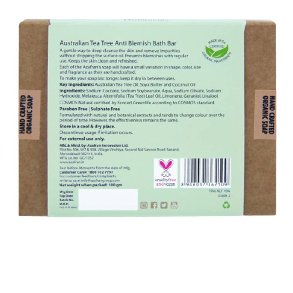 Azafran Active Botanicals Australian Tea Tree Anti-Blemish Bath Bar - Distacart