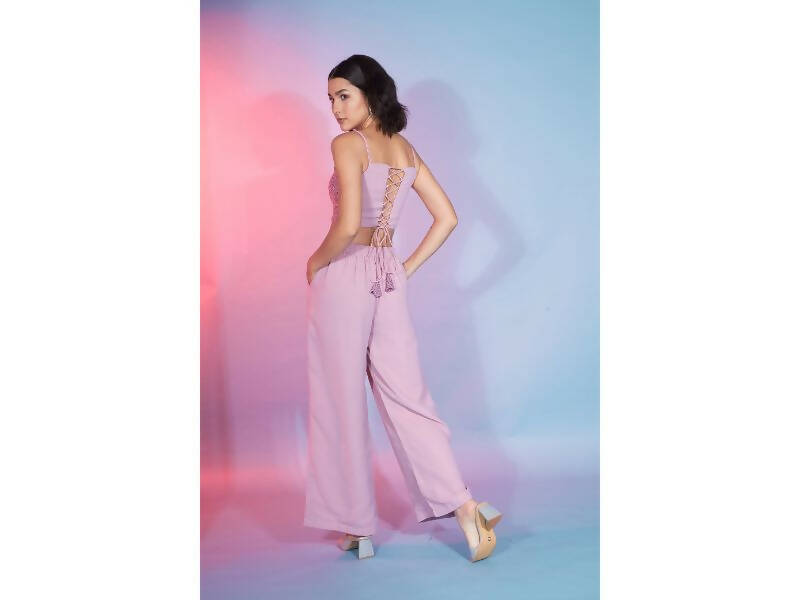 Pink Georgette Sequence With Thread Designer Co-Ord Set - Flory - Distacart