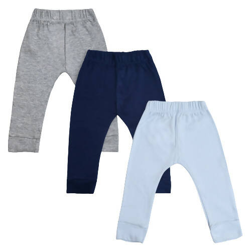 Cuddle Care Comfort Jogger Pants for Kids Pack of 3- Dark Blue, Light Blue & Grey - Distacart
