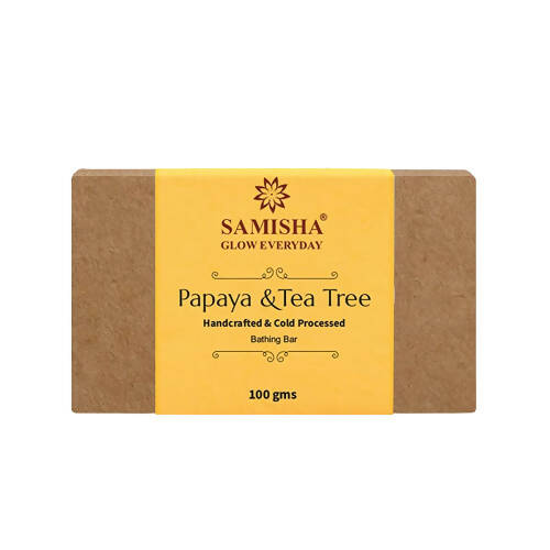 Samisha Organic Papaya & Tea Tree Skin Lightening Bathing Bar - Distacart